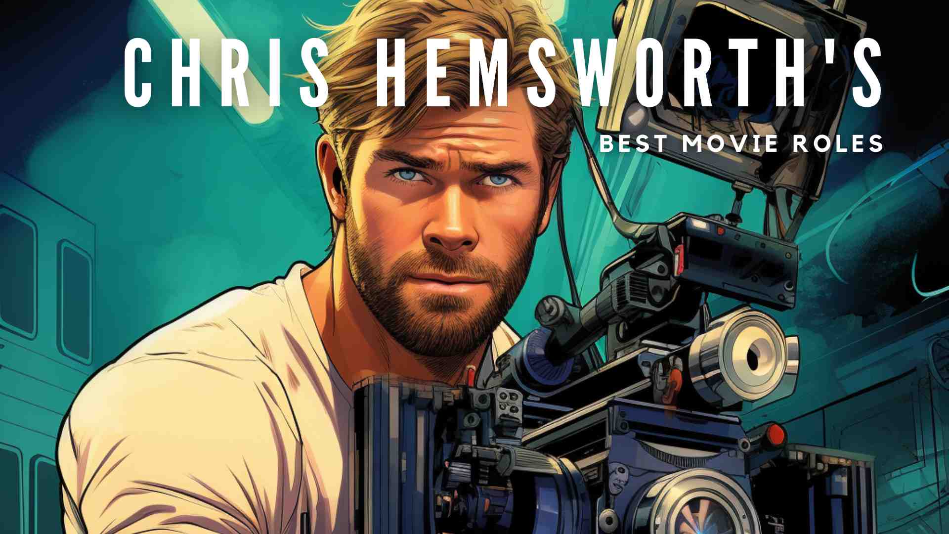 Chris Hemsworth cartoon behind the camera